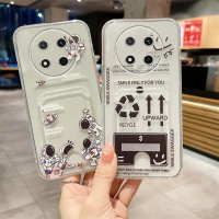 Sarung Telefon Beg Kad Lutsinar, Reka Bentuk Angkasawan Kartun Comel, Serasi dengan HONOR X9c, X7c, 