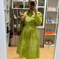 Dress selutut polkadot mini warna pastel Santai Jalan Liburan Casual Wanita