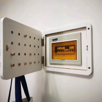 新款實木洞洞板電表箱裝飾畫免打孔配電閘盒遮擋置物架豎版配電箱