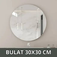 Cermin Akrilik dinding tempel Cermin Stiker Tempel Dinding Ukuran 30CM - 50CM Acrylic Mirror DIY Bul