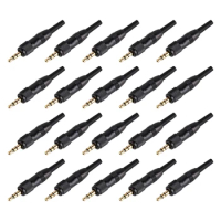 20 Pcs 3.5Mm Stereo Screw Locking Audio Lock Connector For Sennheiser For Sony Nady Audio2000s Mic Spare Plug Adapter