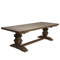 Handcrafted Salvaged Garden Rectangular Industrial Style Oak/Ash/Pine Extension Wood Dining Table