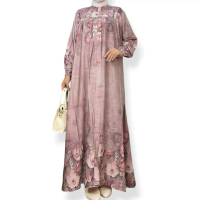Aurora Dress Gamis Rayon Motif By Tarisaa.id ~ Gamis Muslim Wanita Bahan Rayon Berkualitas Nyaman Le