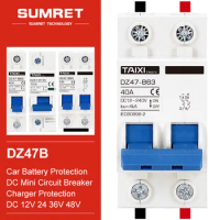 Solar DC Disconnect Switch Miniature Circuit Breaker 24V 36V 48V 110V 220V Protect Battery Motor