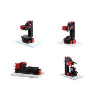 ZhouYu Basic Red Mini Drilling/Milling/Sanding Machine, Mini Bow-Arm Jigsaw, Wood-turning/Metal Lathe, for Beginners, Safe