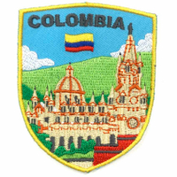 哥倫比亞 教堂地標 背膠刺繡布章 貼布 布標 燙貼 徽章 肩章 識別章 背包貼