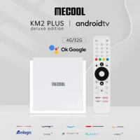 MECOOL KM2 Plus Deluxe 10pcs or 15pcs DDR4 4GB 32G Android 11.0 TV Box 4K Amlogic S905X4 2.4G 5G Dual WiFi6 BT6 1000M LAN