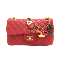 CHANEL 香奈兒 紅色羊皮 COCO 25 鍊帶肩背包 【二手名牌BRAND OFF】
