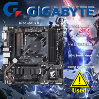 Used GIGABYTE B450 AORUS M Motherboard AMD B450 Socket AM4 DDR4 M.2 m-ATX HDMI Ryzen