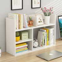 簡易書架桌上置物架學生家用仿實木收納小書柜辦公書室桌面省空間