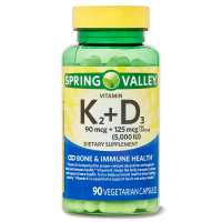 Spring Valley Vitamin K2 (90mcg) + D3 (5000ui) - Hỗ Trợ Sức Khoẻ Xương Khớp, Tăng Cường Hệ Miễn Dịch