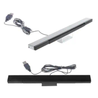 USB Sensor Bar for Wii Console, Wired IR Signal Ray Sensor Replacement IR Ray Sensor Bar