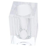 Pelbagai fungsi Kristal Putih Kristal 3D Cube Pen Holder Telus 2.36\D X 2.36\"W X 3.46\"H Square Pen