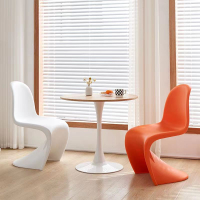 【限時優惠】北歐家用餐椅可疊放簡約設計師洽談網紅塑料靠背椅潘東椅梳妝凳子
