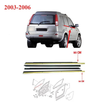 ยางขอบกระจกนอกสีดำ 4 ชิ้น สำหรับ Nissan XTrail T30 2001-2006 ยางขอบกระจกหน้าต่างสำหรับ X-Trail 80821
