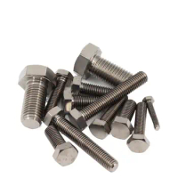 10pcs/lot Titanium external hex bright bolt m12x10/12/15/20~120mm hexagon head screw pure titanium alloy din933 Outer hex screw