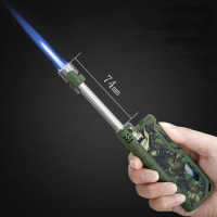 Jobon Outdoor Camping Telescopic Bar Cigar Barbecue Igniter Visual Window Kitchen Windproof Inflatable Lighter Men's Gift
