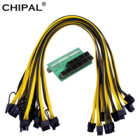CHIPAL ATX 64Pin Power Module 9*6Pin + 4pin Breakout Board with 9pcs 6Pin Power Cable for HP 1200W 750W PSU GPU Mining Ethereum
