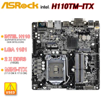 LGA 1151 Motherboard ASRock H110TM-ITX Motherboard Intel H110 2xDDR4 32GB HDMI M.2 USB 3.1Mini-ITX For 6th 7th Gen Intel Core