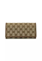 Gucci Gucci Women's Signature Envelope Long Wallet Beige Brown 346058