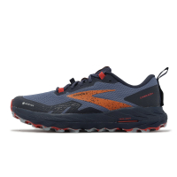 Brooks 越野跑鞋 Cascadia 17 GTX 女鞋 藍 橘 防水 輕量 郊山 戶外 運動鞋 1203911B460