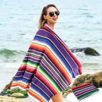 New Mexican Tablecloth For Mexican Party Wedding Decorations, Mexican Saltillo Serape Blanket Bed Blanket Outdoor Table Cover Ta
