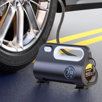 Tire Inflator Portable Air Compressor, Wireless Air Pump For Car Tires, Pressure Display Tire Pump With Emergency LED Light