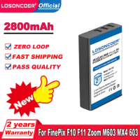 LOSONCOER 2800mAh NP-120 FNP120 NP120 Camera Battery For Fujifilm FinePix F10 F11 Zoom M603 MX4 603 Batteries