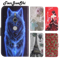 TienJueShi Fashion Flip Protect Leather Cover Shell Wallet Etui Skin Silicone Case For Sony Xperia XZ2 5.7 inch