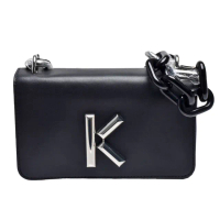 【KENZO】經典K字母LOGO小牛皮磁釦斜背包(黑2SA320L2499)