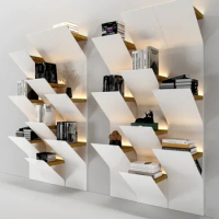 Bookshelf Art Bookcase Wall-Mounted Shelf Multi-Functional Curio Cabinet Complete Set