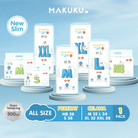 [1 PACK] MAKUKU SAP Diapers Slim NB28/S38/M32/L34/XL32/XXL28