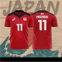 2023 new2020ญี่ปุ่นโอลิมปิกวอลเลย์บอลเสื้อ Nishida Yuji No.113สีลำลองผู้หญิงผู้ชาย Ester