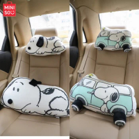 Miniso Japanese Cartoon Snoopy Doll Pillow Kawaii Sofa Plush Cushion Office Waist Protection Plush Stuffed Doll Car Pillow Gift