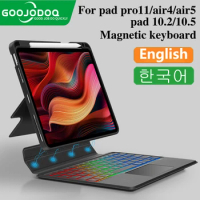 GOOJODOQ RGB Magic Keyboard for iPad Pro 11 Air 5 4 iPad 9th Generation Case 7th 8th Detachable Backlit Keyboard with Cover
