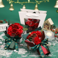 圣誕節創意款玫瑰花寶寶生日禮物 平安夜圣誕節送禮玫瑰小花束
