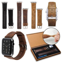 Genuine Leather For Apple Watch Band 44mm 40mm 42mm 38mm Series 6 5 4 3 2 iwatch Band Quality Cow Leather Apple Watch Strap