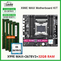X99 Motherboard 2011-3 Combo Kit Set with xeon e5 2678 v3 32GB 2400MHz (4*8G) DDR4 REG ECC Memory NVME NGFF SATA 3.0 up to 256GB