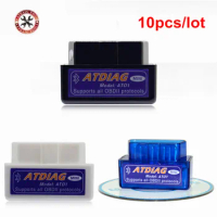 10pcs/lot V2.1 ELM327 Bluetooth Supports Multi-Protocols Auto OBD2 Code Reader ATdiag ELM 327 Supports Android OBD Tool