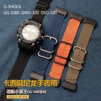 Nylon Watch Band Strap For Casio G-SHOCK Modified Small Mud King GG-1000 GWG-100 GSG-100 Canvas Watchband Black Khaki Bracelet