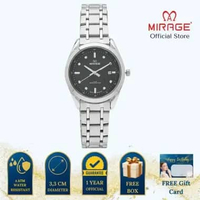 Mirage Jam Tangan Wanita Analog 8855 L Silver Original Stainless Plat Hitam