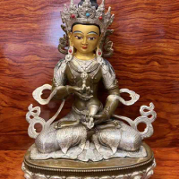 Vajrasattva, a Tibetan craft silver Buddha statue ornament