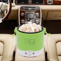 Mini Rice Cooker Steamer for Car Travel Rice Cooker 1L Electric Lunch Box 12V