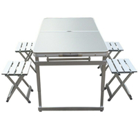 折疊桌椅套裝組合鋁合金折疊桌子野營餐桌便攜式宣傳擺地攤桌戶外