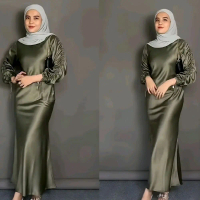 Bridesmaid Dresses Dress Elisa Dress Satin Dress Kondangan Dress satin silk polos Dusty Pink Dres