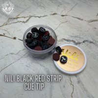 NILI BLACK RED STRIP CUE TIP-BILLIARD