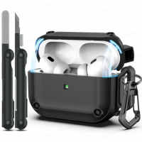 For AirPods Pro 2nd Generation Case with Cleaner Kit Powerful Drop Protection Magnetic Lid for AirPod Pro 2023 Case Luxury Case