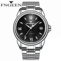 FNGEEN Brand Luxury Automatic Men's Watch Stainless Steel Waterproof Luminous Mechanical Wrist Watch for Man Relogio Relojes