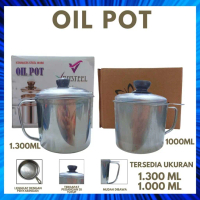 { Promo } SARINGAN MINYAK GORENG 1000ML / OIL POT SARINGAN MINYAK GORENG STAINLESS / WADAH PENYARING