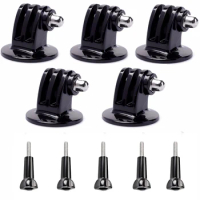5x Tripod Mount Adapter + 5x Long Thumb Screw with Cap Blackripod Mount Adapter Kit Replacement Accessory for GoPro Hero 5 4 3